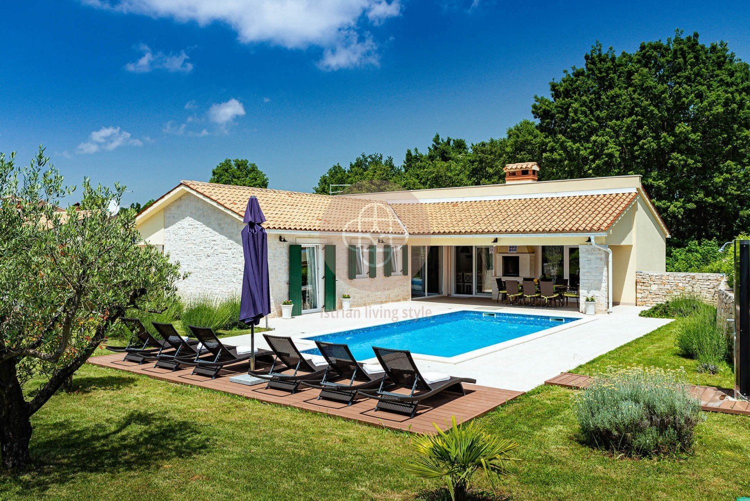 Photo of A beautiful villa surrounded by greenery at the end of the street