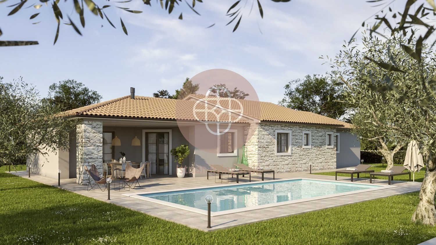 Luxurious bungalow with pool and large plot of land Accommodation in Labin