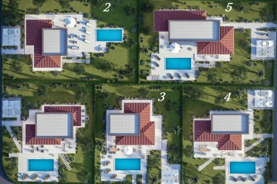 Moderne Villa im Bau in einer kleinen Stadt in der Nähe von Poreč