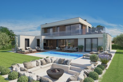 Attraente villa moderna in costruzione con vista sul mare